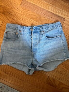 Classic Light Blue Denim Women's High-Rise Shorts